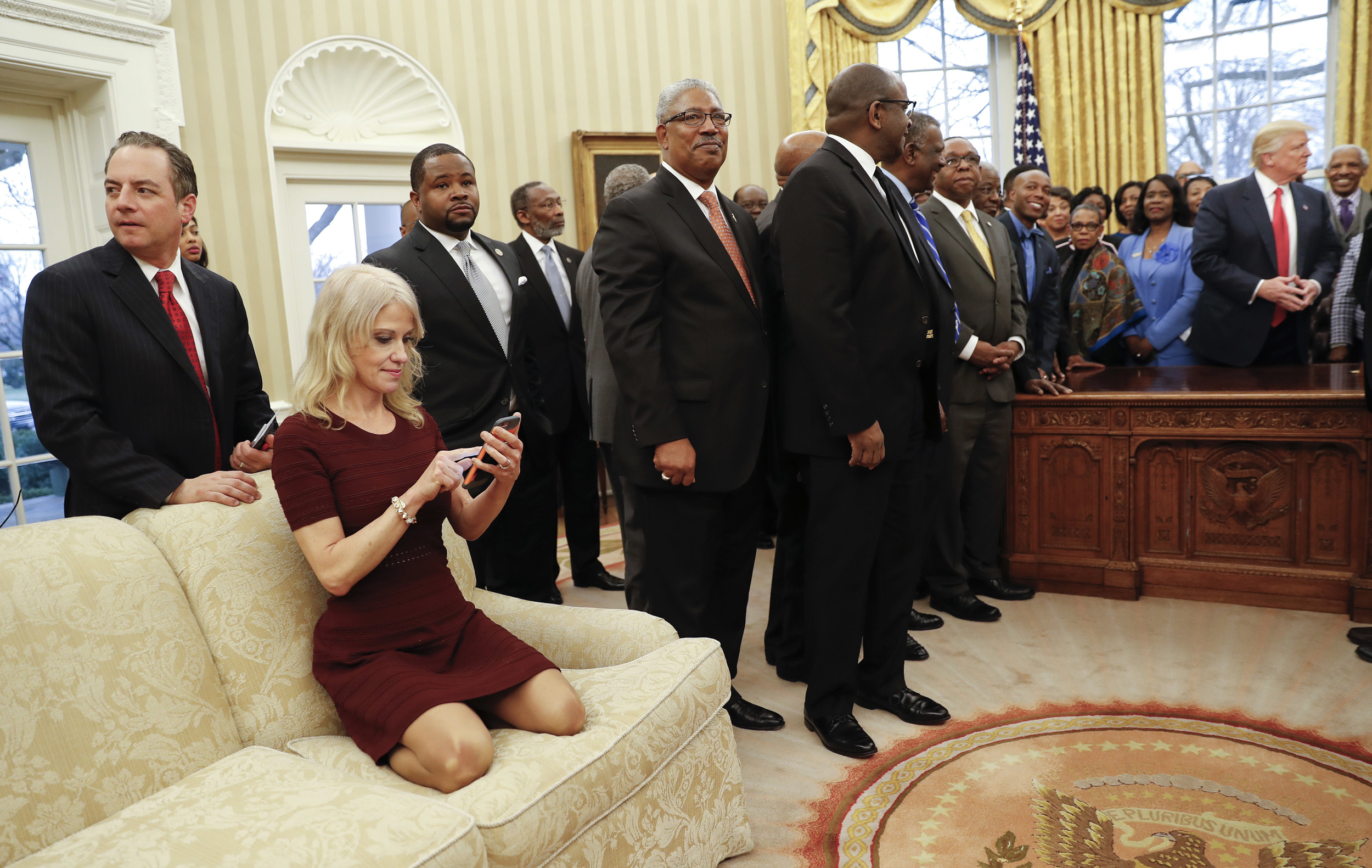 Kelly Anne Sitting on the Oval Office Sofa